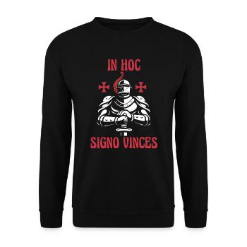 In hoc signo vinces Knights Templar Latin proverb - Unisex Sweatshirt - black - Front - Alina (178cm) & Michal (187cm)