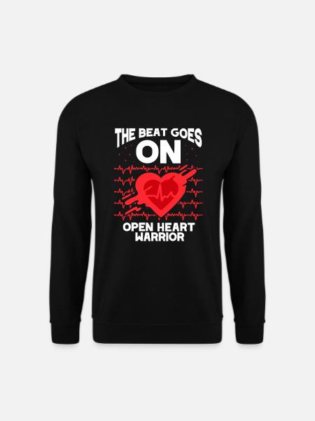The beat goes on open heart surgery Warrior Herz - Unisex Pullover - Schwarz