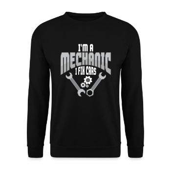 Je suis mécanicien Je répare des voitures Cadeau de mécanicien automobile - Sweat-shirt Unisexe - noir - Devant - Alina (178cm) & Michal (187cm)