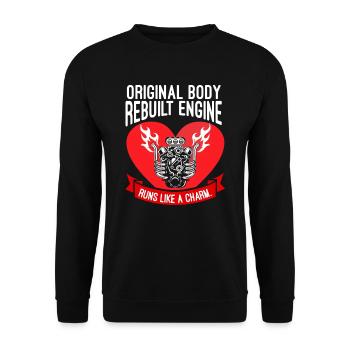 Original Body rebuilt engine Heart Surgery Heart - Unisex Sweatshirt - black - Front - Alina (178cm) & Michal (187cm)