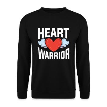 Open Heart Warrior Surgery heart surgery gift scar - Unisex Sweatshirt - black - Front - Alina (178cm) & Michal (187cm)