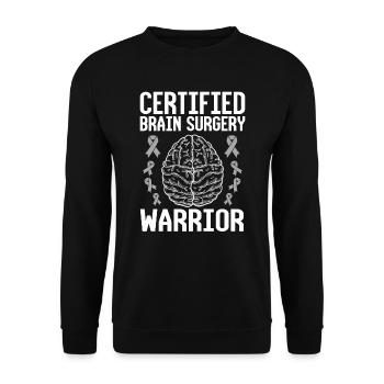 Certified Brain Surgery Survivor Brain Tumor Cancer - Unisex Sweatshirt - black - Front - Alina (178cm) & Michal (187cm)