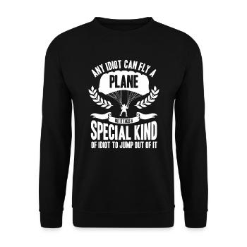 Skydive idiot parachute avion de saut en parachute - Sweat-shirt Unisexe - noir - Devant - Alina (178cm) & Michal (187cm)
