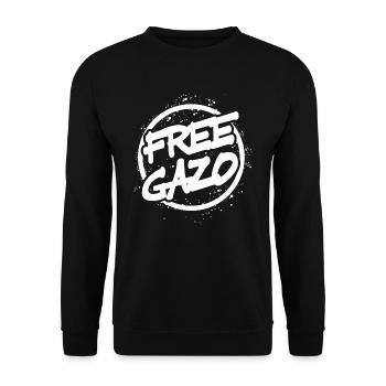 Free Gazo Rapper Haft Rap Hamburg Gangster Knast - Unisex Pullover - Schwarz - Vorne - Alina (178cm) & Michal (187cm)