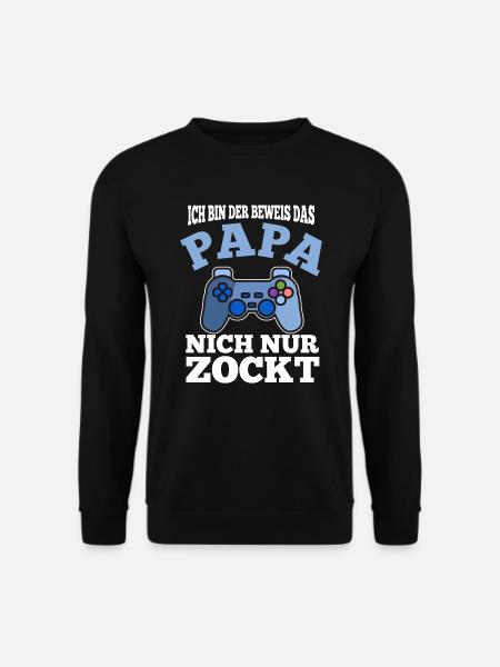 Zocken Gamer Zocken Gaming Sohn Vater Papa - Unisex Pullover - Schwarz
