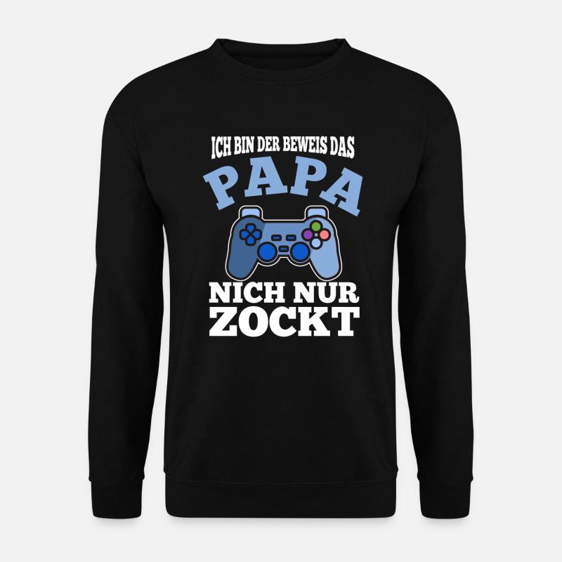 Zocken Gamer Zocken Gaming Sohn Vater Papa - Unisex Pullover - Schwarz