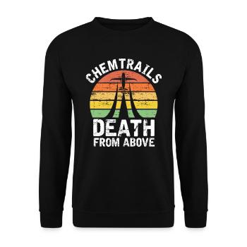 Chemtrails Conspiracy theory Verschwörung Theorie - Unisex Sweatshirt - black - Front - Alina (178cm) & Michal (187cm)