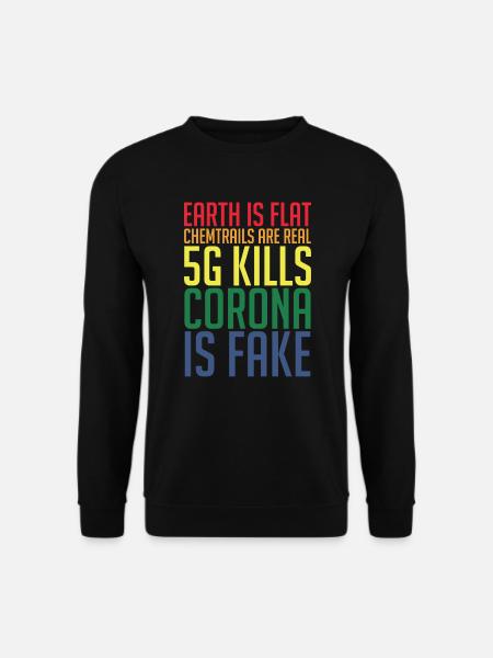 Conspiracy theory Verschwörung Theorie Flat Earth - Unisex Pullover - Schwarz