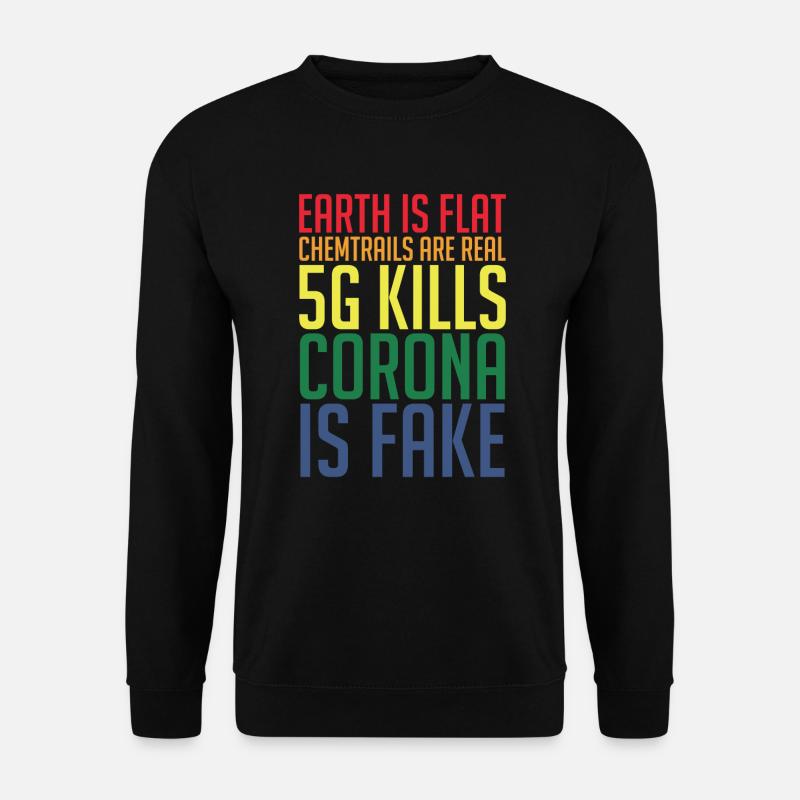 Conspiracy theory Verschwörung Theorie Flat Earth - Unisex Pullover - Schwarz