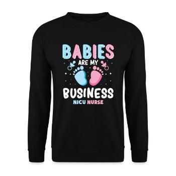 Nicu infirmière conseils bébé infirmière bébé sage-femme - Sweat-shirt Unisexe - noir - Devant - Alina (178cm) & Michal (187cm)
