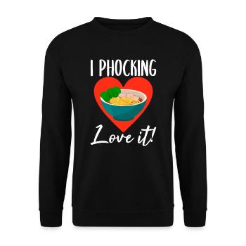 Je l'adore Pho Soup Nouilles vietnamiennes - Sweat-shirt Unisexe - noir - Devant - Alina (178cm) & Michal (187cm)