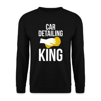 Car detailing King Polishing Polish Car wash - Unisex Sweatshirt - black - Front - Alina (178cm) & Michal (187cm)