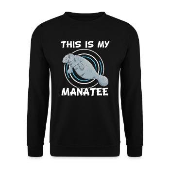 This is my Manatee chubby mermaids Seekuh Seekühe - Unisex Pullover - Schwarz - Vorne - Alina (178cm) & Michal (187cm)