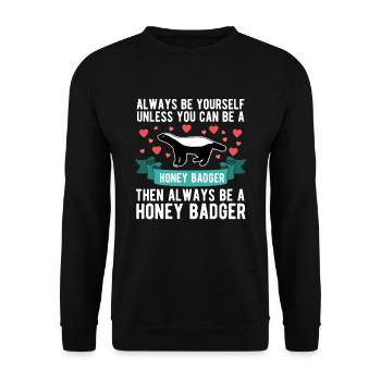 Honey Badger Honey Badger Bien-être des animaux Martre - Sweat-shirt Unisexe - noir - Devant - Alina (178cm) & Michal (187cm)