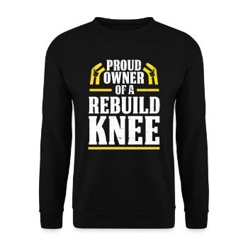 Stolz Opa Oma Künstliches Knie Operation OP Reha - Unisex Pullover - Schwarz - Vorne - Alina (178cm) & Michal (187cm)