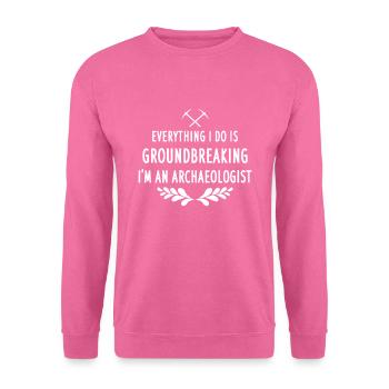 Archéologie Archéologue 1 ère osseux recherche - Sweat-shirt Unisexe - rose - Devant