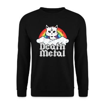 Death Metal Cat Soft Goth Grunge Aesthetic Cat - Unisex Sweatshirt - black - Front - Alina (178cm) & Michal (187cm)
