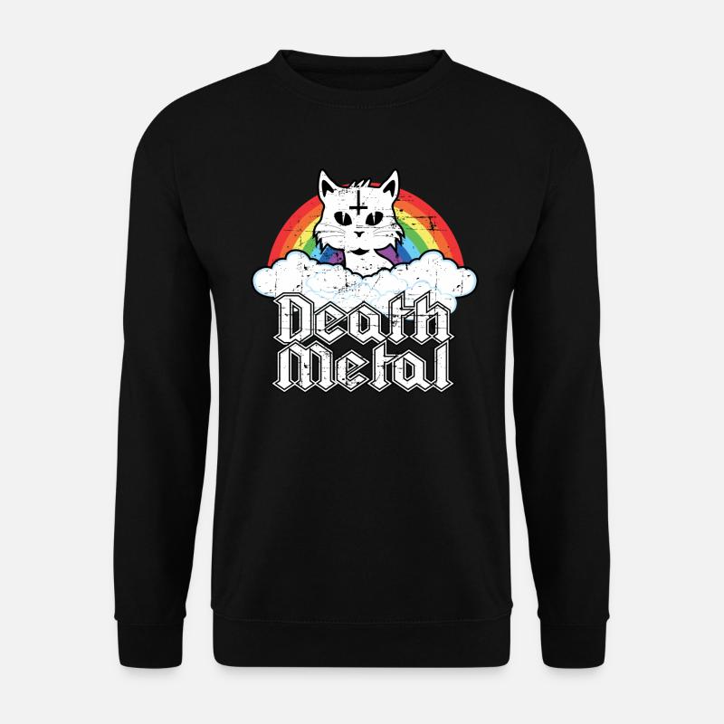 Death Metal Cat Soft Goth Grunge Aesthetic Cat - Unisex Pullover - Schwarz