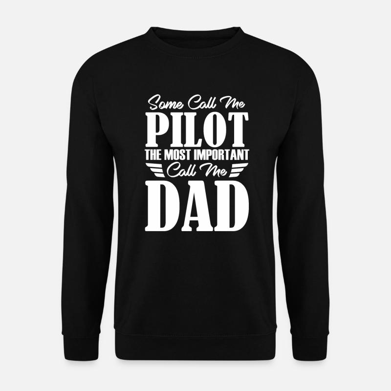 Pilot Papa Vater flugzeug Segelflugzeug Copilot - Unisex Pullover - Schwarz