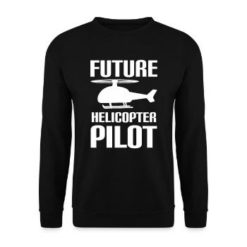 Future Helicopter Pilote Famille Enfants Pilotes - Sweat-shirt Unisexe - noir - Devant - Alina (178cm) & Michal (187cm)