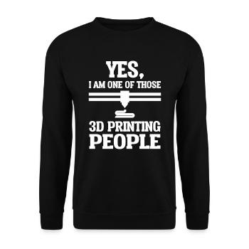 Imprimante 3D en plastique impression Printer bricoleur hobby - Sweat-shirt Unisexe - noir - Devant - Alina (178cm) & Michal (187cm)