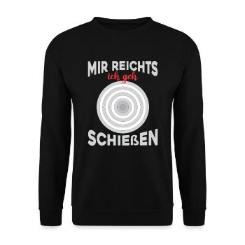Schützenverein Schießen Schießsport Zielscheibe - Unisex Pullover - Schwarz - Vorne - Alina (178cm) & Michal (187cm)