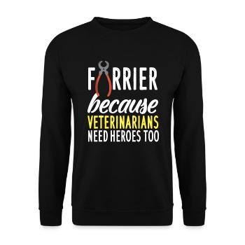 Shoeing Horses Is My Cardio Horsesmith Horseshoe - Unisex Sweatshirt - black - Front - Alina (178cm) & Michal (187cm)