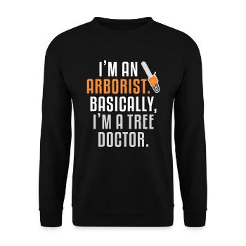Arborist Arboriste Arborescence Arbores - Sweat-shirt Unisexe - noir - Devant - Alina (178cm) & Michal (187cm)