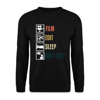 Film Edit Sleep Did I Eat ? Cutter Filmer Vidéo - Sweat-shirt Unisexe - noir - Devant - Alina (178cm) & Michal (187cm)
