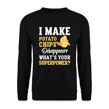 Potato Chips Chips Food Snack Candy Food - Unisex Sweatshirt - black - Front - Alina (178cm) & Michal (187cm)