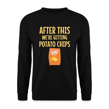 Potato Chips Chips Food Snack Candy Food - Unisex Sweatshirt - black - Front - Alina (178cm) & Michal (187cm)