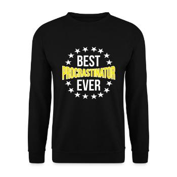 Prokrastination Aufschieben Aufschieber Student - Unisex Pullover - Schwarz - Vorne - Alina (178cm) & Michal (187cm)