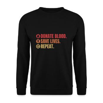 Blood donation blood donor blood donor donation - Unisex Sweatshirt - black - Front - Alina (178cm) & Michal (187cm)