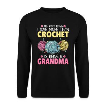 Crochet mamie crochet aiguille fil de couture couture - Sweat-shirt Unisexe - noir - Devant - Alina (178cm) & Michal (187cm)