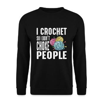 Crochet mamie crochet aiguille fil de couture couture - Sweat-shirt Unisexe - noir - Devant - Alina (178cm) & Michal (187cm)