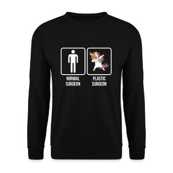 Chirurgie esthétique docteur médecin - Sweat-shirt Unisexe - noir - Devant - Alina (178cm) & Michal (187cm)