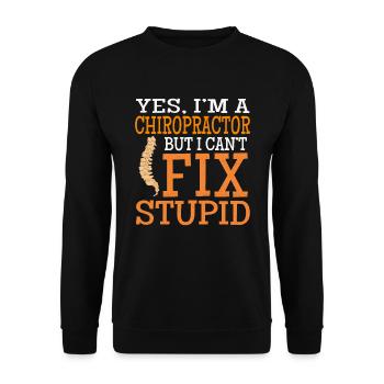 Chiropractor Chiropractic Spine Back - Unisex Sweatshirt - black - Front - Alina (178cm) & Michal (187cm)