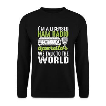Radio amateur Ham Radio Radio Radio Amateufunker - Sweat-shirt Unisexe - noir - Devant - Alina (178cm) & Michal (187cm)