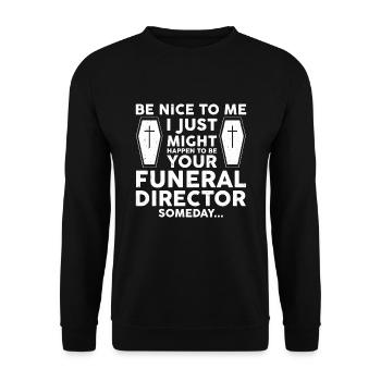 Funérailles croque-mort - Sweat-shirt Unisexe - noir - Devant - Alina (178cm) & Michal (187cm)