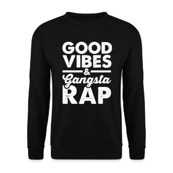 Gangsta Musik Deutschrap Rapper Hip Hop Rappen - Unisex Pullover - Schwarz - Vorne - Alina (178cm) & Michal (187cm)