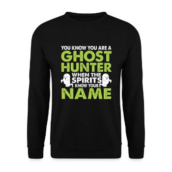 Ghost Hunting Ghost Hunter Ghost Halloween Haunted - Unisex Sweatshirt - black - Front - Alina (178cm) & Michal (187cm)