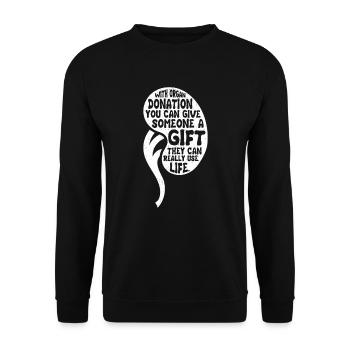 Nierenspender Niere Organ Spende Organspende Niere - Unisex Pullover - Schwarz - Vorne - Alina (178cm) & Michal (187cm)