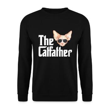 Sphynx cats Nackte Katze Katzen Besitzer Haarlos - Unisex Pullover - Schwarz - Vorne - Alina (178cm) & Michal (187cm)