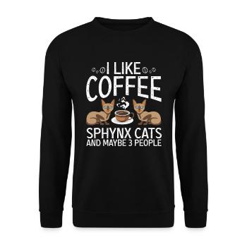 Sphynx cats Nackte Katze Katzen Besitzer Haarlos - Unisex Pullover - Schwarz - Vorne - Alina (178cm) & Michal (187cm)