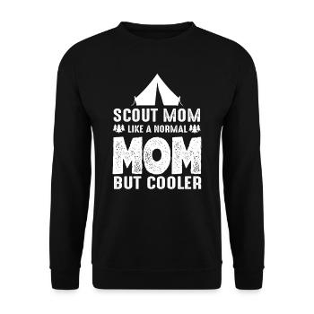 Scout Mama Pfadfinder Mutter Zelt Natur Camping - Unisex Pullover - Schwarz - Vorne - Alina (178cm) & Michal (187cm)