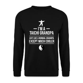 Taichi Opa Großvater Tai chi Taiji Aikido Kämpfer - Unisex Sweatshirt - black - Front - Alina (178cm) & Michal (187cm)