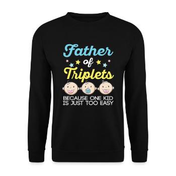 Papa von Drillingen Drillinge Papa Schwanger Vater - Unisex Sweatshirt - black - Front - Alina (178cm) & Michal (187cm)