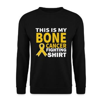 Knochenkrebs Knochen Krebs Survivor Bändchen Chemo - Unisex Pullover - Schwarz - Vorne - Alina (178cm) & Michal (187cm)