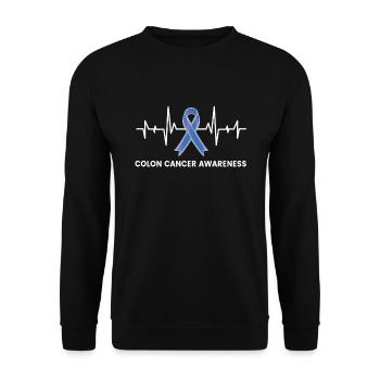 Dickdarmkrebs Brust Krebs Schleife Survivor Chemo - Unisex Pullover - Schwarz - Vorne - Alina (178cm) & Michal (187cm)