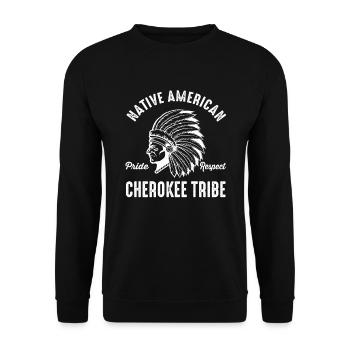 Cherokee Tribe Native American Indian Indianer - Unisex Pullover - Schwarz - Vorne - Alina (178cm) & Michal (187cm)